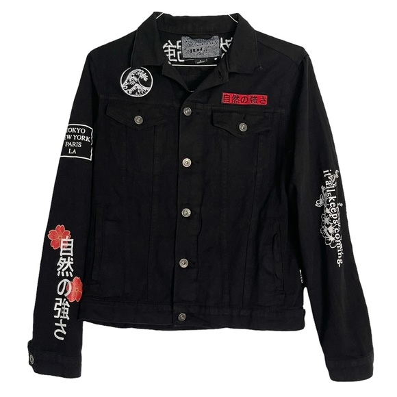 Brooklyn Cloth Jackets & Blazers - BROOKLYN CLOTH Black Denim Jacket Japanese Design Size S